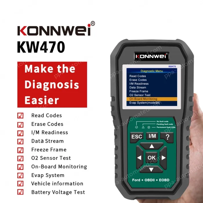 KW470 Automotive Fault Diagnosis Instrument Engine Fault Reading Fault Code Query Playback Function Testing Tools