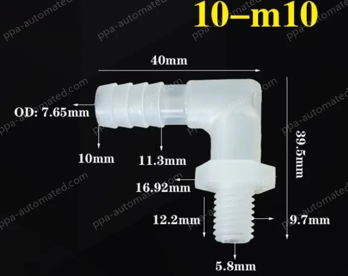 10-M10-M thread right angle elbow