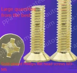 Golden Flat Head Screws M6*180