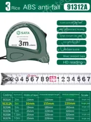 ABS drop resistance - 3 meters - ruler width 16mm-91312A