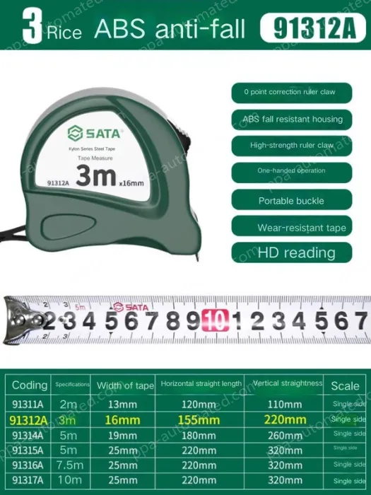 ABS drop resistance - 3 meters - ruler width 16mm-91312A
