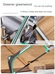 One-handed pocket 10 inch aluminum alloy hand saw with 3 saw blades