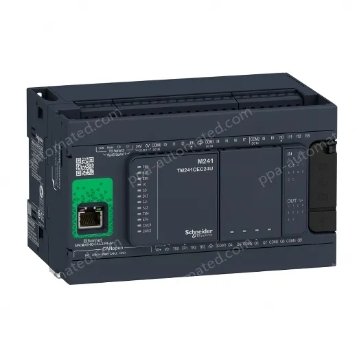 TM241CEC24R logic controller, Modicon M241, 24 IO, relay, Ethernet CAN master