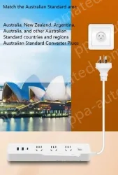 Australia 3-plug+2USB+1C Full Length 5m