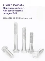 Half thread external hexagonal bolt M6*60