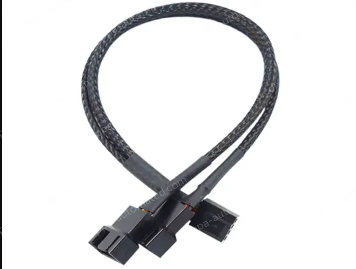 PWM two-point temperature control cooling fan extension cable 1in 2out