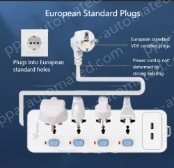 European Standard Master Switch 4-position +2USB