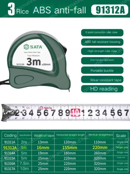 ABS drop resistance 3m ruler width 16mm-91312A