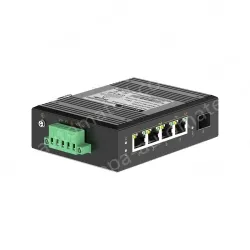 1 Port Gigabit SFP + 4 Ports Gigabit PoE RJ45 Din-Rail Unmanaged Industrial PoE Switch