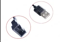 USB computer fan adapter cable 2Pin 5V 80cm