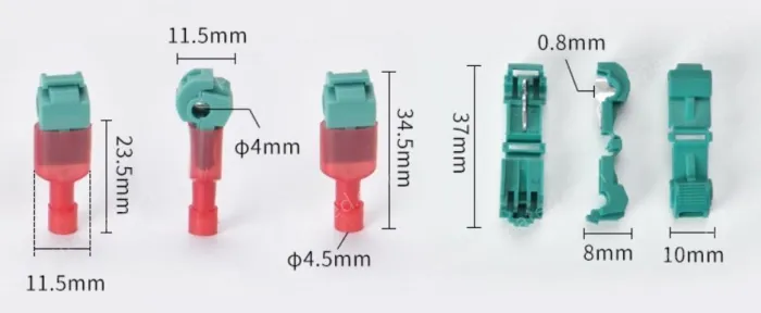 T4 green 0.5-1.5 square hard wire-T-type no-break wire terminal