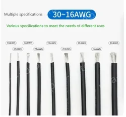 Silicone high temperature cable 24AWG White