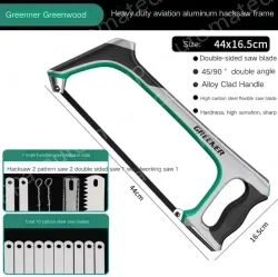 Heavy Aviation Aluminum Hacksaw 3 seconds to change the saw blade contains 10 carbon steel saw blades + 7 multi-function saw blades