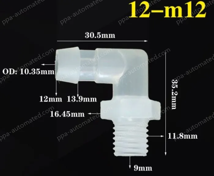 12-M12-M thread right angle elbow